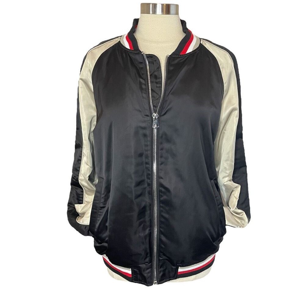 ZARA Men’s (Unisex) Satin Bomber Jacket, XL